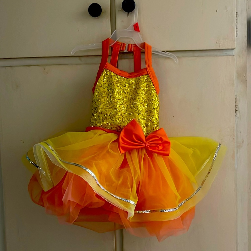 Girls extra small yellow and orange ballet dance recital costume